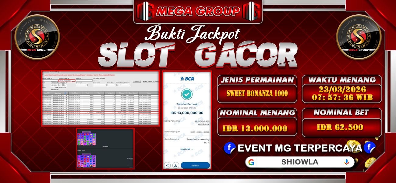 Bukti JP situs Shiowla hari Senin, 23 Maret 2026