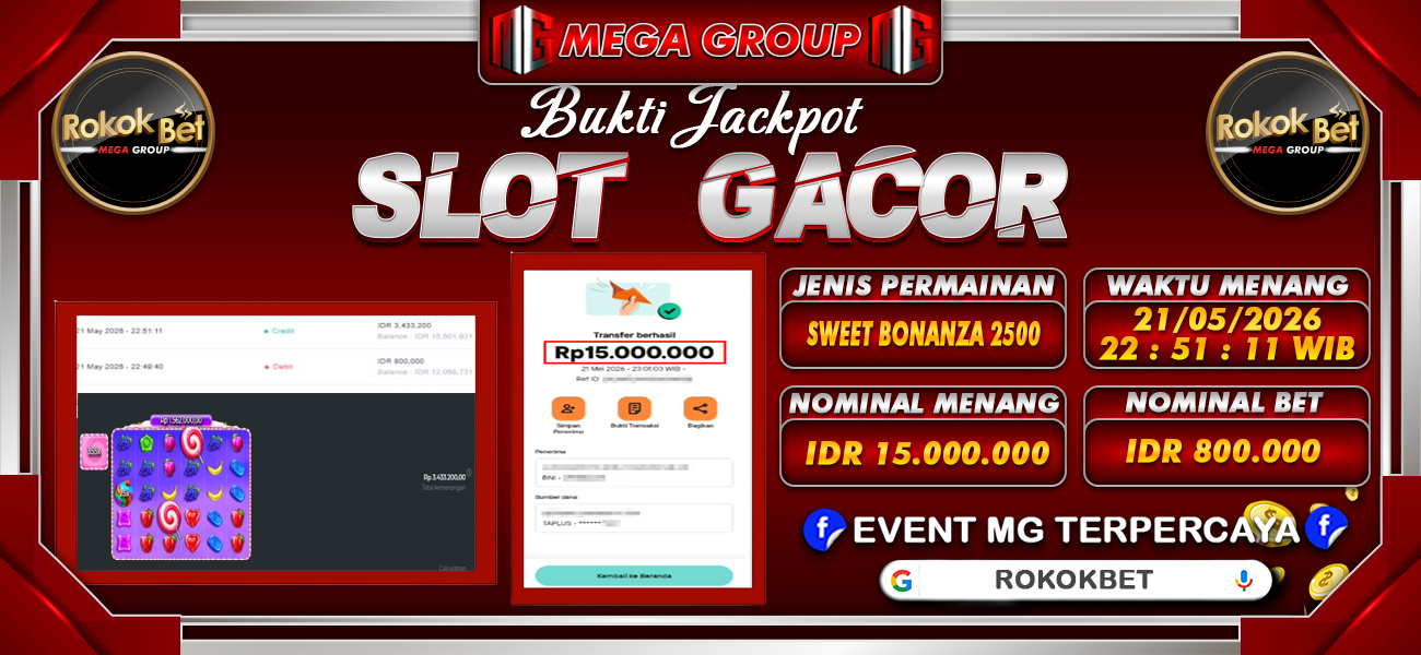 Bukti JP situs Rokokbet hari Jumat, 22 Mei 2026